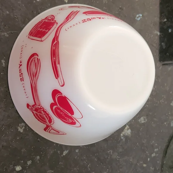 VINTAGE Fire King Celebrating Sprag's 25th Anniversary Mixing Bowl Very … - Picture 6 of 10